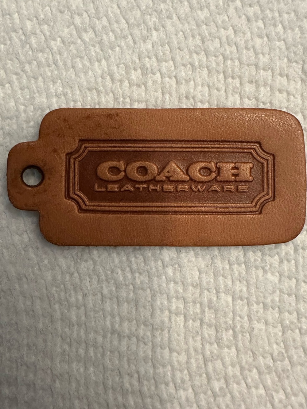 Vintage Coach Leatherware tan One Sided Hang Tag